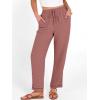 imageANRABESS Womens Casual Cropped Pants Drawstring Elastic Waist 2026 Summer Loose Ankle Work Trousers with PocketsDusty Rose