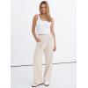 imageANRABESS Womens Casual Pants High Waisted Elastic Waist Straight Leg Trousers 2026 Summer Loose Fit Lounge Pants with PocketsBeige