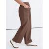 imageANRABESS Womens Casual Pants High Waisted Elastic Waist Straight Leg Trousers 2026 Summer Loose Fit Lounge Pants with PocketsBrown
