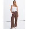 imageANRABESS Womens Casual Pants High Waisted Elastic Waist Straight Leg Trousers 2026 Summer Loose Fit Lounge Pants with PocketsBrown