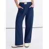 imageANRABESS Womens Casual Pants High Waisted Elastic Waist Straight Leg Trousers 2026 Summer Loose Fit Lounge Pants with PocketsNavy Blue