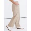 imageANRABESS Womens Casual Pants High Waisted Elastic Waist Straight Leg Trousers 2026 Summer Loose Fit Lounge Pants with PocketsParchment