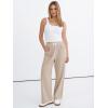 imageANRABESS Womens Casual Pants High Waisted Elastic Waist Straight Leg Trousers 2026 Summer Loose Fit Lounge Pants with PocketsParchment