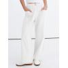 imageANRABESS Womens Casual Pants High Waisted Elastic Waist Straight Leg Trousers 2026 Summer Loose Fit Lounge Pants with PocketsWhite