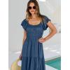 imageANRABESS Womens Casual Summer Maxi Dress Flutter Short Sleeve Scoop Neck Smocked A Line Flowy Beach Vacation Long DressesDeep Blue