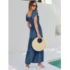 imageANRABESS Womens Casual Summer Maxi Dress Flutter Short Sleeve Scoop Neck Smocked A Line Flowy Beach Vacation Long DressesDeep Blue
