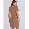 imageANRABESS Womens Casual Summer Ribbed Knit Tunic Tshirt Mini Dresses 2026 Trendy Crewneck Short Sleeve Beach Loose Shift DressBrown