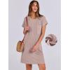 imageANRABESS Womens Casual Summer Ribbed Knit Tunic Tshirt Mini Dresses 2026 Trendy Crewneck Short Sleeve Beach Loose Shift DressDark Khaki