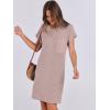 imageANRABESS Womens Casual Summer Ribbed Knit Tunic Tshirt Mini Dresses 2026 Trendy Crewneck Short Sleeve Beach Loose Shift DressDark Khaki