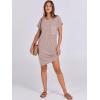 imageANRABESS Womens Casual Summer Ribbed Knit Tunic Tshirt Mini Dresses 2026 Trendy Crewneck Short Sleeve Beach Loose Shift DressDark Khaki