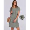 imageANRABESS Womens Casual Summer Ribbed Knit Tunic Tshirt Mini Dresses 2026 Trendy Crewneck Short Sleeve Beach Loose Shift DressGray Green