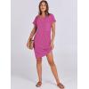 imageANRABESS Womens Casual Summer Ribbed Knit Tunic Tshirt Mini Dresses 2026 Trendy Crewneck Short Sleeve Beach Loose Shift DressHot Pink