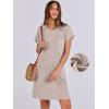 imageANRABESS Womens Casual Summer Ribbed Knit Tunic Tshirt Mini Dresses 2026 Trendy Crewneck Short Sleeve Beach Loose Shift DressKhaki