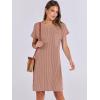 imageANRABESS Womens Casual Summer Ribbed Knit Tunic Tshirt Mini Dresses 2026 Trendy Crewneck Short Sleeve Beach Loose Shift DressLight Brown