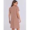imageANRABESS Womens Casual Summer Ribbed Knit Tunic Tshirt Mini Dresses 2026 Trendy Crewneck Short Sleeve Beach Loose Shift DressLight Brown