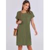 imageANRABESS Womens Casual Summer Ribbed Knit Tunic Tshirt Mini Dresses 2026 Trendy Crewneck Short Sleeve Beach Loose Shift DressOlive