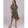 imageANRABESS Womens Dresses 2026 Summer Casual Short Sleeve Crew Neck Elastic Waist Mini T Shirt Dress with PocketsArmy Green