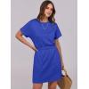 imageANRABESS Womens Dresses 2026 Summer Casual Short Sleeve Crew Neck Elastic Waist Mini T Shirt Dress with PocketsRoyal Blue
