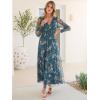 imageANRABESS Womens Floral Maxi Dress 2025 Fall V Neck Puff Long Sleeve Flowy Casual Wedding Guest Tea Party Tulle DressesApricot Black Flower