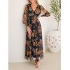 imageANRABESS Womens Floral Maxi Dress 2025 Fall V Neck Puff Long Sleeve Flowy Casual Wedding Guest Tea Party Tulle DressesFloral Black Yellow