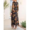 imageANRABESS Womens Floral Maxi Dress 2025 Fall V Neck Puff Long Sleeve Flowy Casual Wedding Guest Tea Party Tulle DressesFloral Black Yellow