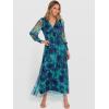 imageANRABESS Womens Floral Maxi Dress 2025 Fall V Neck Puff Long Sleeve Flowy Casual Wedding Guest Tea Party Tulle DressesFloral Lake Blue