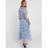 imageANRABESS Womens Floral Maxi Dress 2025 Fall V Neck Puff Long Sleeve Flowy Casual Wedding Guest Tea Party Tulle DressesLight Blue Floral
