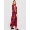 imageANRABESS Womens Floral Maxi Dress 2025 Fall V Neck Puff Long Sleeve Flowy Casual Wedding Guest Tea Party Tulle DressesNavy Red Floral