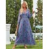 imageANRABESS Womens Floral Maxi Dress 2025 Fall V Neck Puff Long Sleeve Flowy Casual Wedding Guest Tea Party Tulle DressesPurple Floral Blue