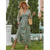 imageANRABESS Womens Floral Maxi Dress 2025 Fall V Neck Puff Long Sleeve Flowy Casual Wedding Guest Tea Party Tulle DressesYellow Floral Green