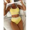 imageANRABESS Womens Halter Bikini Set Color Block Sporty Swimsuits Two Piece High Waist Bathing Suit Sexy Summer Beach Swim SuitsLight Yellow