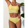 imageANRABESS Womens Halter Bikini Set Color Block Sporty Swimsuits Two Piece High Waist Bathing Suit Sexy Summer Beach Swim SuitsLight Yellow