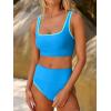 imageANRABESS Womens High Waisted Bikini Sets Two Piece Tummy Control Swimsuits High Cut Summer Beach Vacation Bathing SuitsBlue