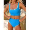 imageANRABESS Womens High Waisted Bikini Sets Two Piece Tummy Control Swimsuits High Cut Summer Beach Vacation Bathing SuitsBlue