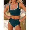 imageANRABESS Womens High Waisted Bikini Sets Two Piece Tummy Control Swimsuits High Cut Summer Beach Vacation Bathing SuitsBlue Green