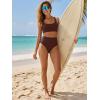 imageANRABESS Womens High Waisted Bikini Sets Two Piece Tummy Control Swimsuits High Cut Summer Beach Vacation Bathing SuitsBrown Red