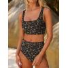 imageANRABESS Womens High Waisted Bikini Sets Two Piece Tummy Control Swimsuits High Cut Summer Beach Vacation Bathing SuitsLeopard Print