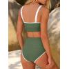 imageANRABESS Womens High Waisted Bikini Sets Two Piece Tummy Control Swimsuits High Cut Summer Beach Vacation Bathing SuitsOlive Green