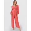 imageANRABESS Womens Jumpsuits Dressy Long Sleeve Wide Leg V Neck Pants Rompers 2026 Fall Formal One Piece Wedding Guest OutfitsOrange Red