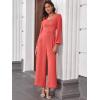 imageANRABESS Womens Jumpsuits Dressy Long Sleeve Wide Leg V Neck Pants Rompers 2026 Fall Formal One Piece Wedding Guest OutfitsOrange Red