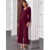 imageANRABESS Womens Jumpsuits Dressy Long Sleeve Wide Leg V Neck Pants Rompers 2026 Fall Formal One Piece Wedding Guest OutfitsWine Red
