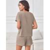 imageANRABESS Womens Lounge Pajamas Short Set 2026 Casual Summer 2 Piece Outfits Lightweight Loungewear ClothesBeige