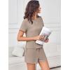 imageANRABESS Womens Lounge Pajamas Short Set 2026 Casual Summer 2 Piece Outfits Lightweight Loungewear ClothesBeige