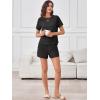 imageANRABESS Womens Lounge Pajamas Short Set 2026 Casual Summer 2 Piece Outfits Lightweight Loungewear ClothesBlack