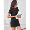 imageANRABESS Womens Lounge Pajamas Short Set 2026 Casual Summer 2 Piece Outfits Lightweight Loungewear ClothesBlack