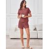 imageANRABESS Womens Lounge Pajamas Short Set 2026 Casual Summer 2 Piece Outfits Lightweight Loungewear ClothesBrick Red