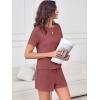 imageANRABESS Womens Lounge Pajamas Short Set 2026 Casual Summer 2 Piece Outfits Lightweight Loungewear ClothesBrick Red