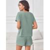 imageANRABESS Womens Lounge Pajamas Short Set 2026 Casual Summer 2 Piece Outfits Lightweight Loungewear ClothesLight Green