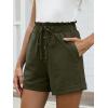 imageANRABESS Womens Shorts Casual Summer High Waisted Elastic Drawstring Comfy Lounge Wide Leg Short Pants Beach Vacation ClothesArmy Green