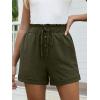 imageANRABESS Womens Shorts Casual Summer High Waisted Elastic Drawstring Comfy Lounge Wide Leg Short Pants Beach Vacation ClothesArmy Green
